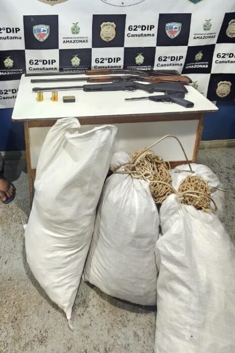 Em Canutama, PMAM prende suspeito de envolvimento em crime ambiental e apreende três armas de fogo