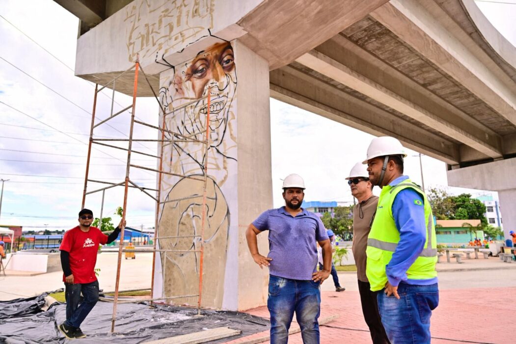 Prefeito David Almeida vistoria avanços finais das obras no complexo viário Rei Pelé