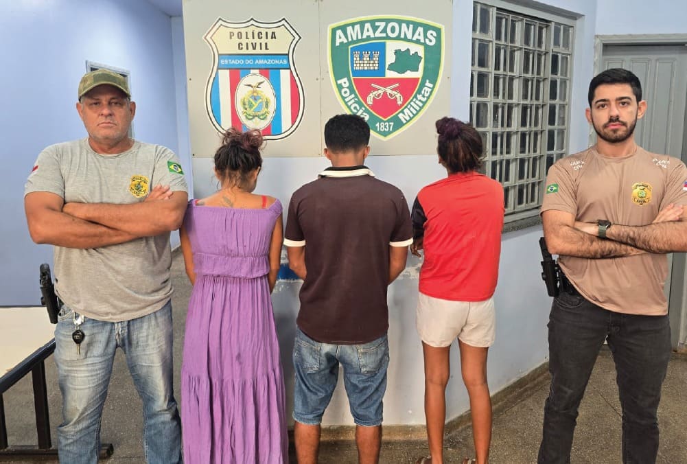 Polícias prendem três pessoas por furto à residência, receptação e tráfico de drogas, em Juruá