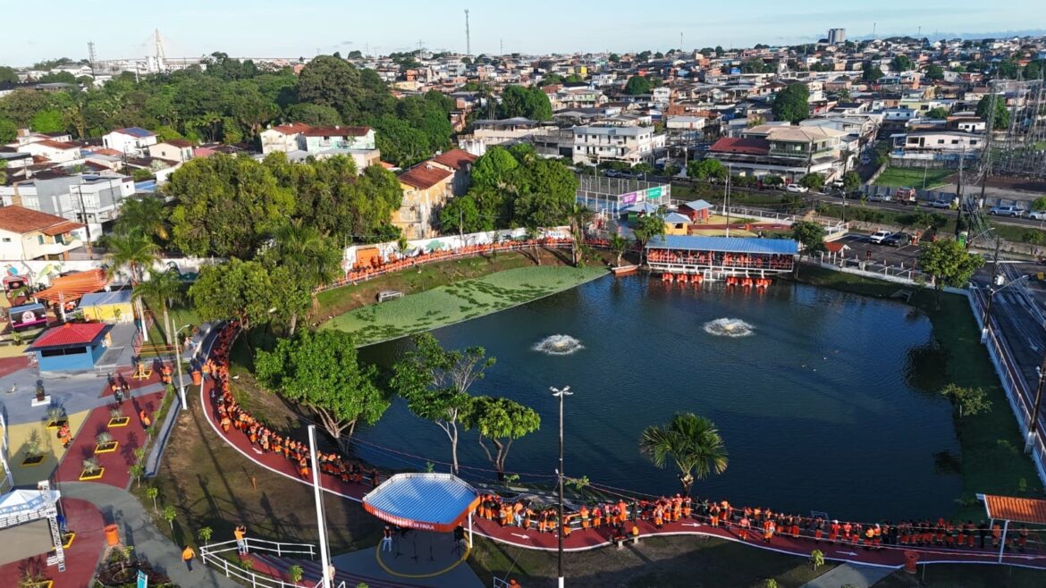 Com um mês de funcionamento, lagoa da Compensa atrai milhares de visitantes e se consolida como novo ponto de lazer de Manaus