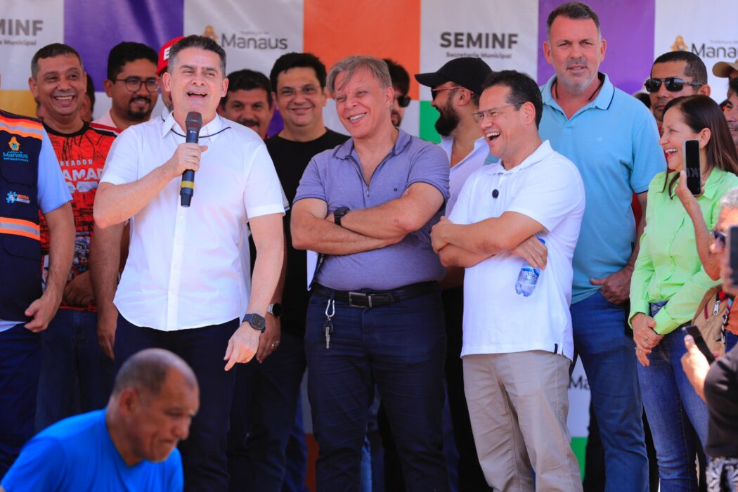 Eduardo Alfaia acompanha lançamento de obras históricas de asfaltamento na zona rural de Manaus