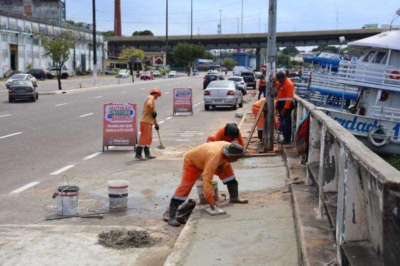Programa ‘Mutirão no Bairro’ avança no Centro com melhorias em vias e calçadas