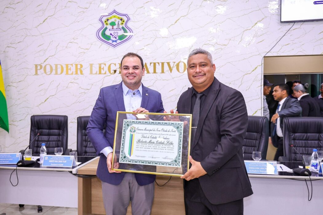 Representante da Calha do Madeira, presidente Roberto Cidade recebe Título de Cidadão Novolindense