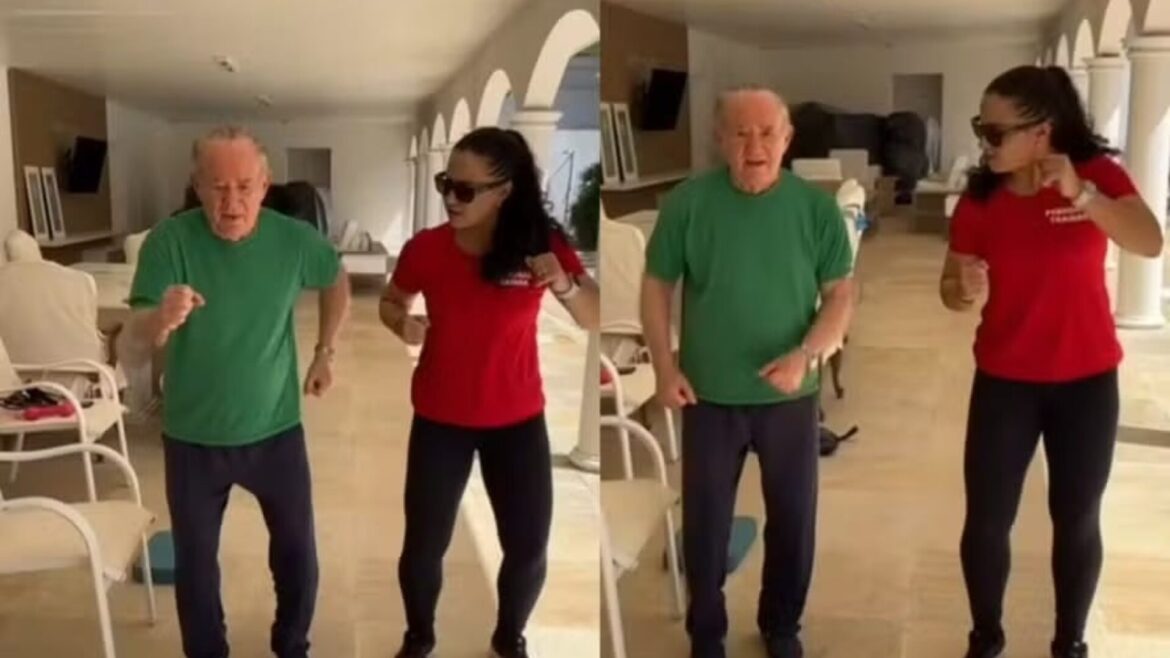 Vídeo mostra Renato Aragão dançando e se exercitando em casa após boatos de internação