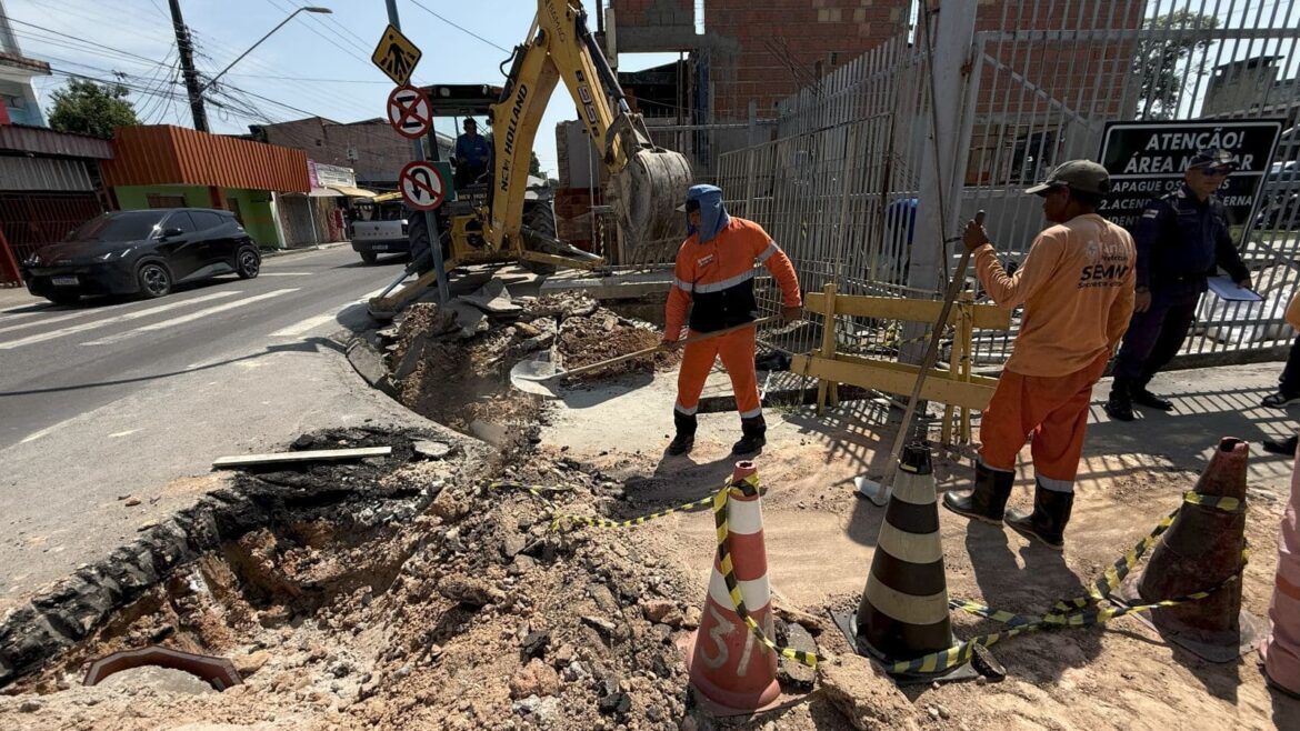 Prefeitura de Manaus inicia obra de drenagem profunda no bairro Petrópolis para evitar alagamentos