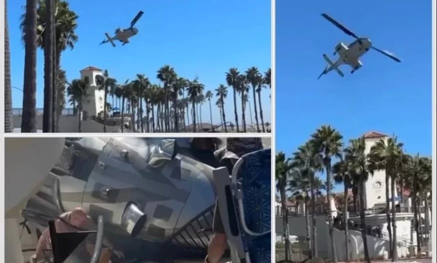 Helicóptero cai em hotel da Califórnia e fere 5