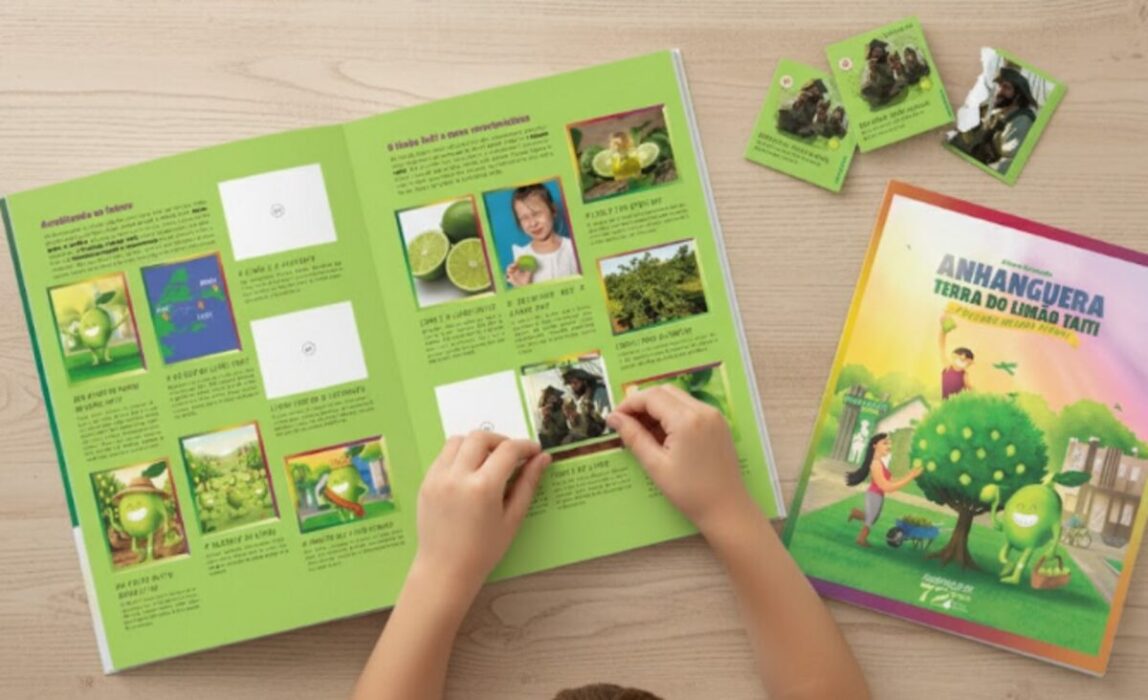 Álbum de figurinhas ensina história do Limão Taiti em Anhanguera-GO