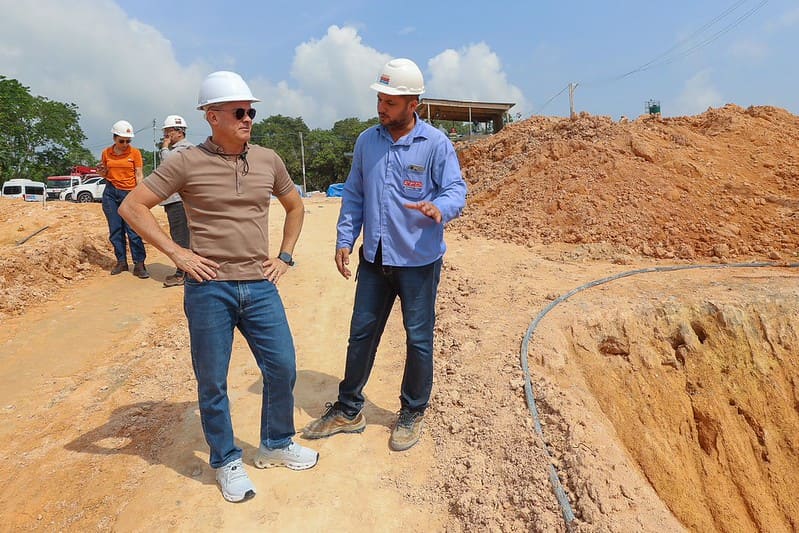 Prefeito David Almeida destaca avanço das obras do parque Encontro das Águas Rosa Almeida, consolidando-se como um dos maiores cartões-postais da cidade