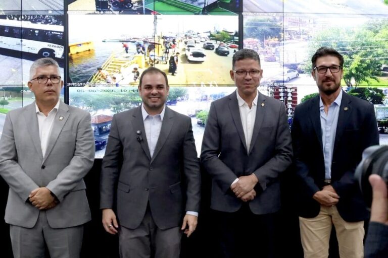 Governador Roberto Cidade apresenta modelo inteligente de segurança pública ao governador de Rondônia