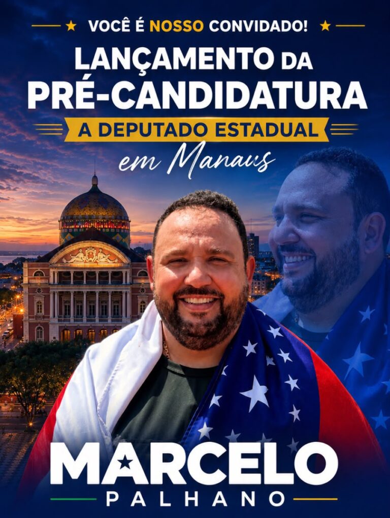 Marcelo Palhano lança pré-candidatura a deputado estadual em Manaus e reúne apoiadores de todo o Amazonas